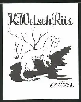 Exlibris K. Welsch Rüs, Hermelin