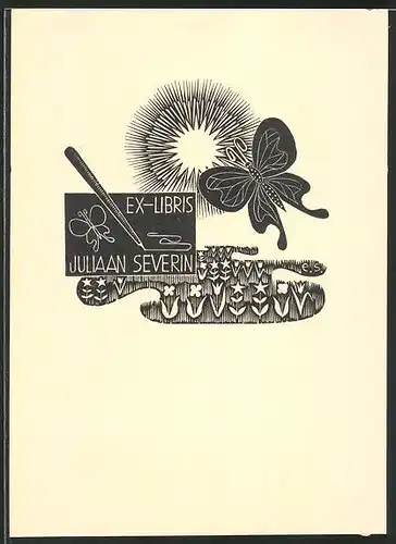 Exlibris Juliaan Severin, Schmetterling