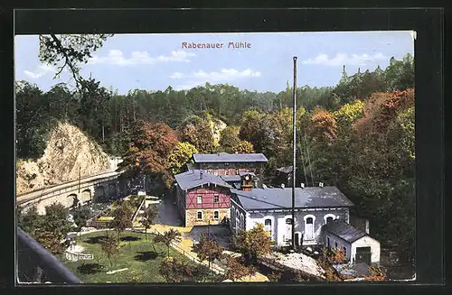 AK Rabenau, die Rabenauer Mühle aus der Vogelschau