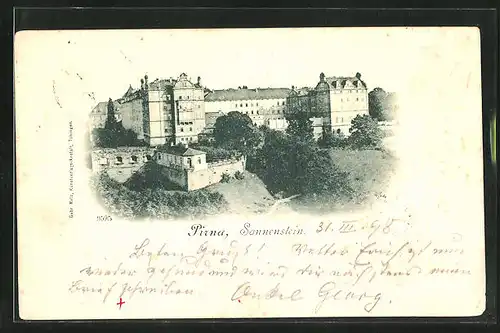 AK Pirna, Blick auf Sonnenstein