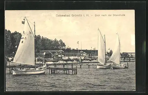 AK Ostseebad Grömitz, Blick nach der Strandhalle