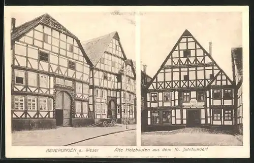 AK Beverungen a. Weser, Alte Holzbauten aus dem 16. Jahrhundert