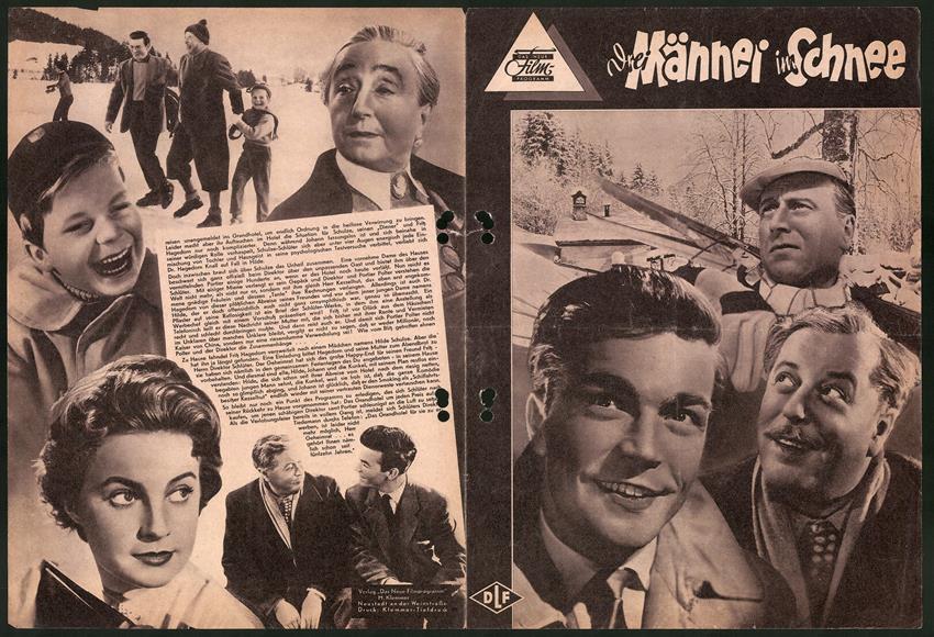 Filmprogramm DNF, Drei Männer im Schnee, Paul Dahlke, Günther Lüders, Claus Biederstaedt, Regie Filmprogramm DNF, Drei Männer im Schnee, Paul Dahlke, Günther Lüders, Claus Biederstaedt, Regie