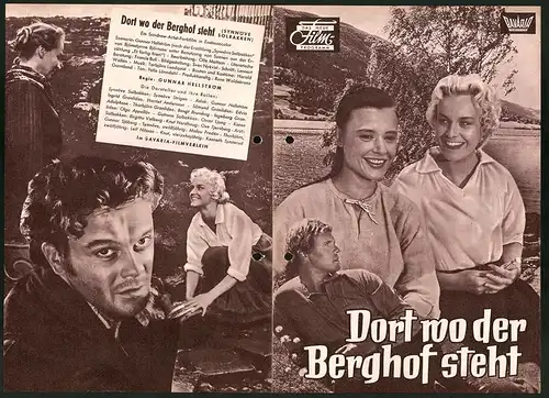 Filmprogramm DNF, Dort wo der Berghof steht, Synnöve Strigen, Gunnar Hellström, Regie: Gunnar Hellström