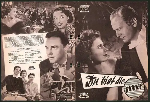Filmprogramm DNF, Du bist die Richtige, Curd Jürgens, Antje Weisgerber, Elma Karlowa, Regie: Erich Engel