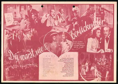 Filmprogramm Filmbühne Nr. 5, Fred Astaire, Rita Hayworth, Adolphe Menjou, Regie: William A. Seiter