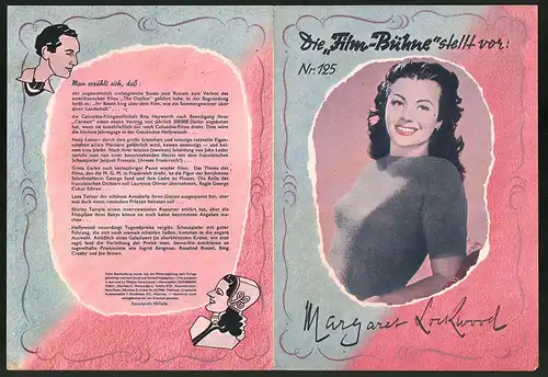 Filmprogramm Filmbühne Nr. 125, Steckbrief über Margaret Lockwood und Dennis Price