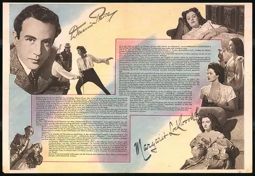 Filmprogramm Filmbühne Nr. 125, Steckbrief über Margaret Lockwood und Dennis Price