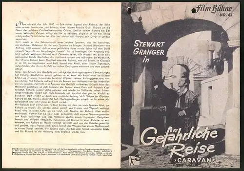 Filmprogramm Filmbühne Nr. 47, Gefährliche Reise, Stewart Granger, Jean Kent, Anne Crawford, Regie: Arthur Crabtree