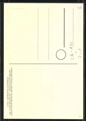 Künstler-AK sign. H. Moritz: Lustige Gezähekiste - 48 bergmännische Begriffe, Bild 3, Generalgedinge