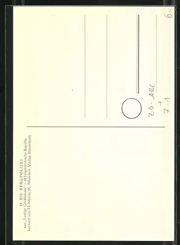Künstler-AK sign. H. Moritz: Lustige Gezähekiste - 48 bergmännische Begriffe, Bild 23, Bergpolizei