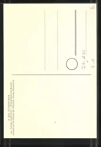 Künstler-AK sign. H. Moritz: Lustige Gezähekiste - 48 bergmännische Begriffe, Bild 45, Schmierer