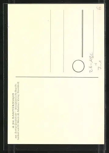 Künstler-AK sign. H. Moritz: Lustige Gezähekiste - 48 bergmännische Begriffe, Bild 48, Dampferzeuger