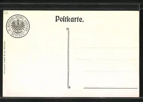 Künstler-AK München, XV. Deutsches Bundesschiessen 1906, Gabentempel