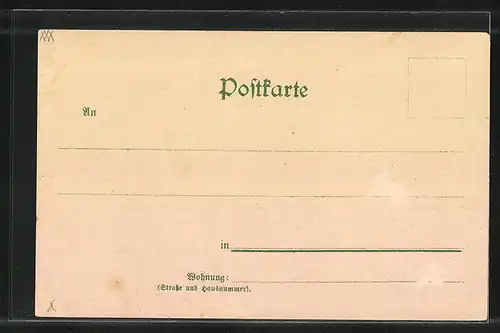 Lithographie Gruss vom Schützenfest, Schütze bandelt mit der Wirtin an