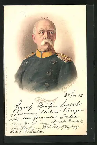 AK Portrait Fürst Otto von Bismarck in Uniform