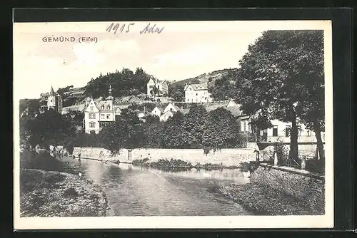 AK Gemünd / Eifel, Kanal mit Ortsansicht