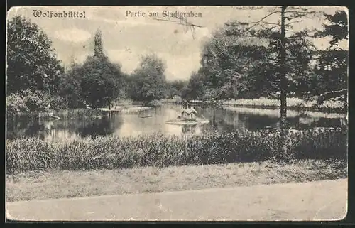 AK Wolfenbüttel, Partie am Stadtgarten