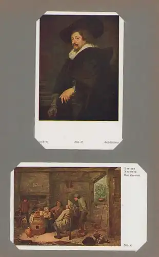 Sammelalbum 48 Bilder, Die Kunst dem Volke, Alter und Neuer Meister, Dürer, Holbein, A. v. Dyck, Rubens, Rembrandt, Goya