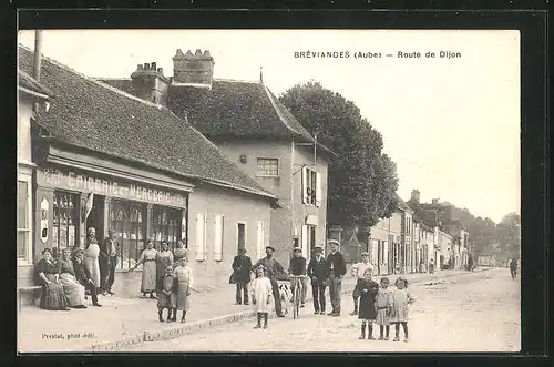 AK Bréviandes, Epicerie et Mercerie, Route de Dijon