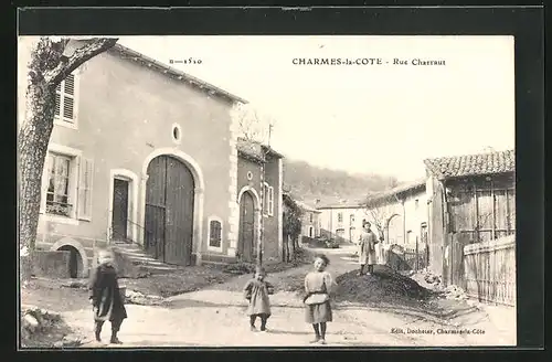 AK Charmes-le-Côte, Rue Charraut, Strassenpartie