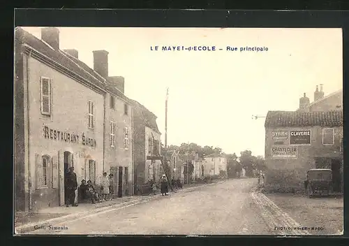 AK Le Mayet-d’École, Rue principale, Strassenpartie