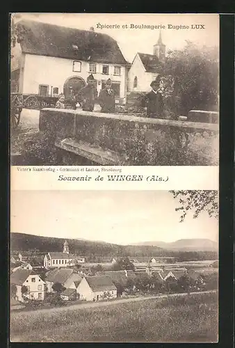 AK Wingen, Épicerie et Boulangerie Eugène Lux