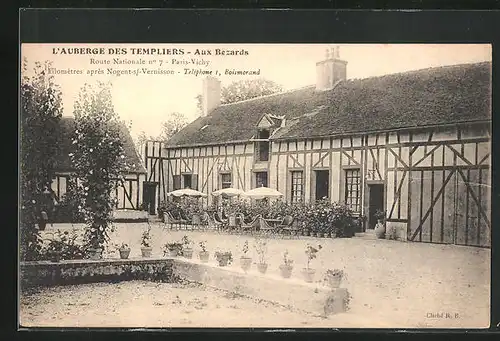 AK Nogent-sur-Vernisson, L`Auberge des Templiers, Route Nationale No 7