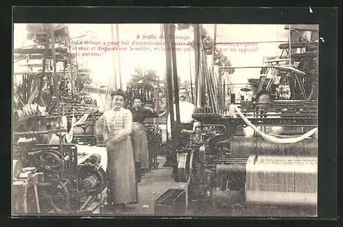 AK Hautmont, Textil-Fabrik / Spinnerei, Salle de Tissage