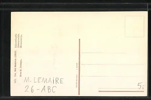 Künstler-AK sign. M. Lemaire: Blühendes Geissblatt mit Hummeln