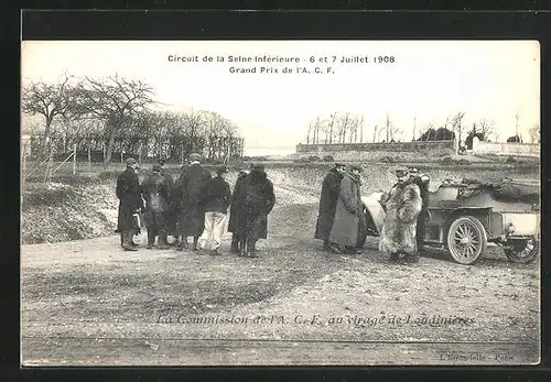 AK Circuit de la Selne-Inférieure 1908, Grand Prix de l`A. C. F., Autorennen