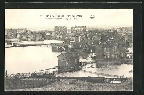 AK Vitry-sur-Seine, Inondation des 1910, Vitry sous l`eau, Hochwasser