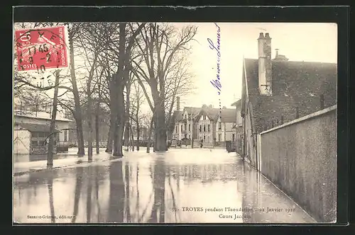 AK Troyes, Inondation des 1910, Cours Jacquin, Hochwasser