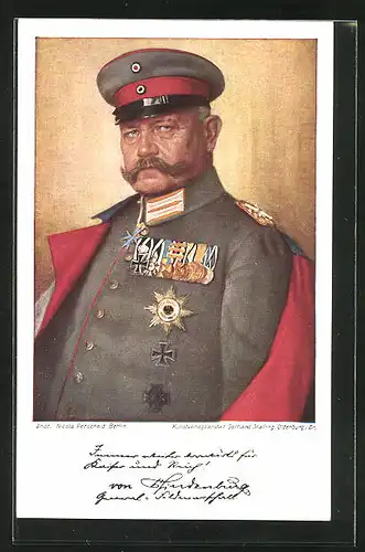 AK Paul von Hindenburg in Uniform mit Orden