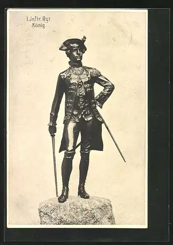 AK Statue des I. Infanterie Regiment König