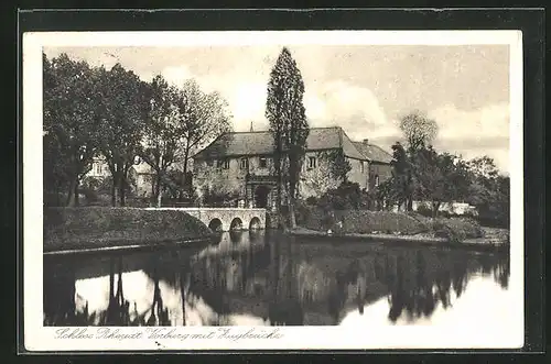 AK Rheydt, Schloss Rheydt, Vorburg mit Zugbrücke