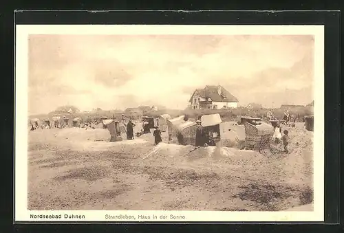 AK Duhnen, Strandleben, Haus in der Sonne