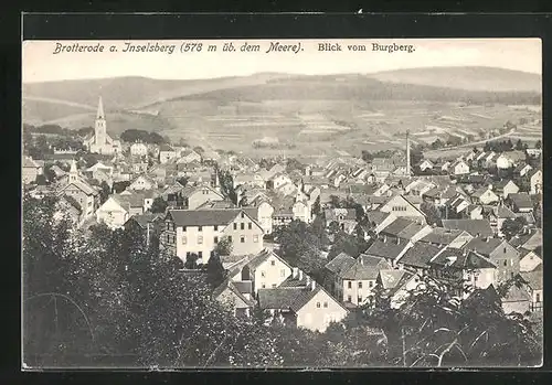 AK Brotterode a, Inselberg, Ortsansicht vom Burgberg