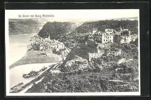 AK St. Goar, Ortsansicht mit Burg Rheinfels