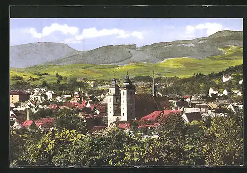 AK Schmalkalden, Ortsansicht mit Kirche vom Volksgarten gesehen