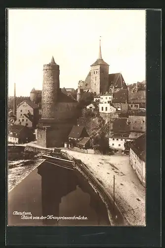 AK Bautzen, Blick von der Kronprinzenbrücke