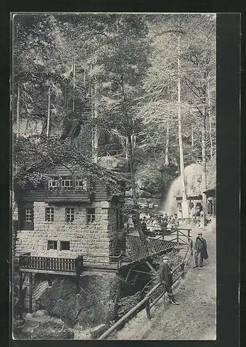 AK Rathen / Sächs. Schweiz, Am Amselfall