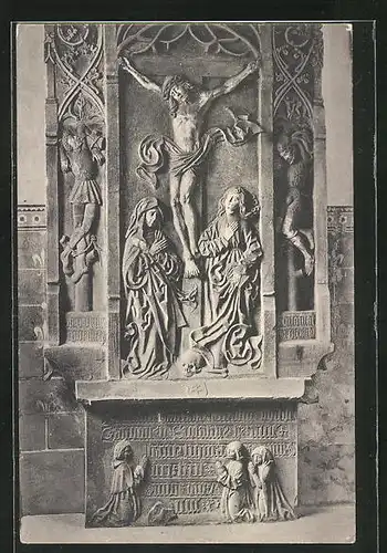 AK Fritzlar, Grabmal im Kreuzgang von 1510 im Dom