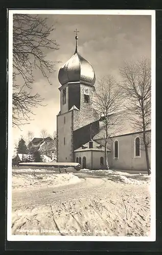 AK Hinterzarten / Schwarzwald, Kirche im Winter
