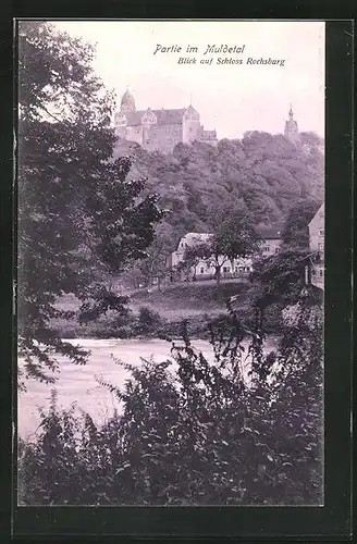 AK Rochsburg, Panoramablick zum Schloss