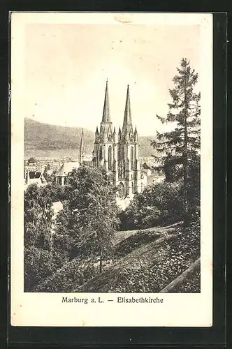 AK Marburg a. L., Blick auf die Elisabethkirche