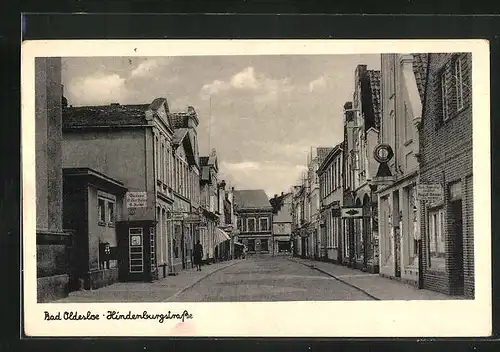 AK Bad Oldesloe, Hindenburgstrasse mit Geschäften