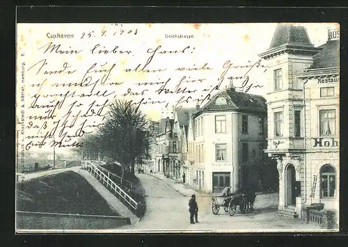 AK Cuxhaven, Deichstrasse mit Restaurant und Hotel Ostermann