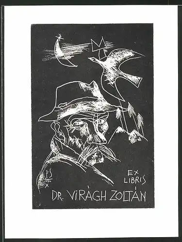 Exlibris Dr. Virágh Zoltán, Silhouette
