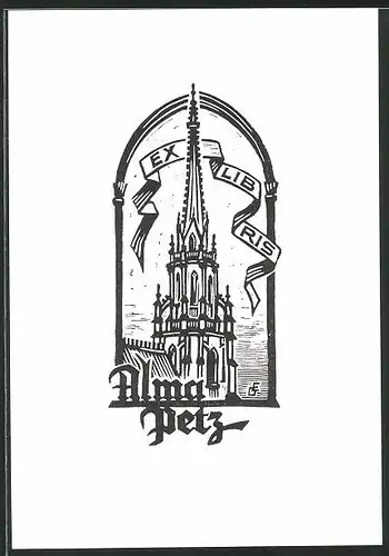 Exlibris Alma Petz, Kirchturm